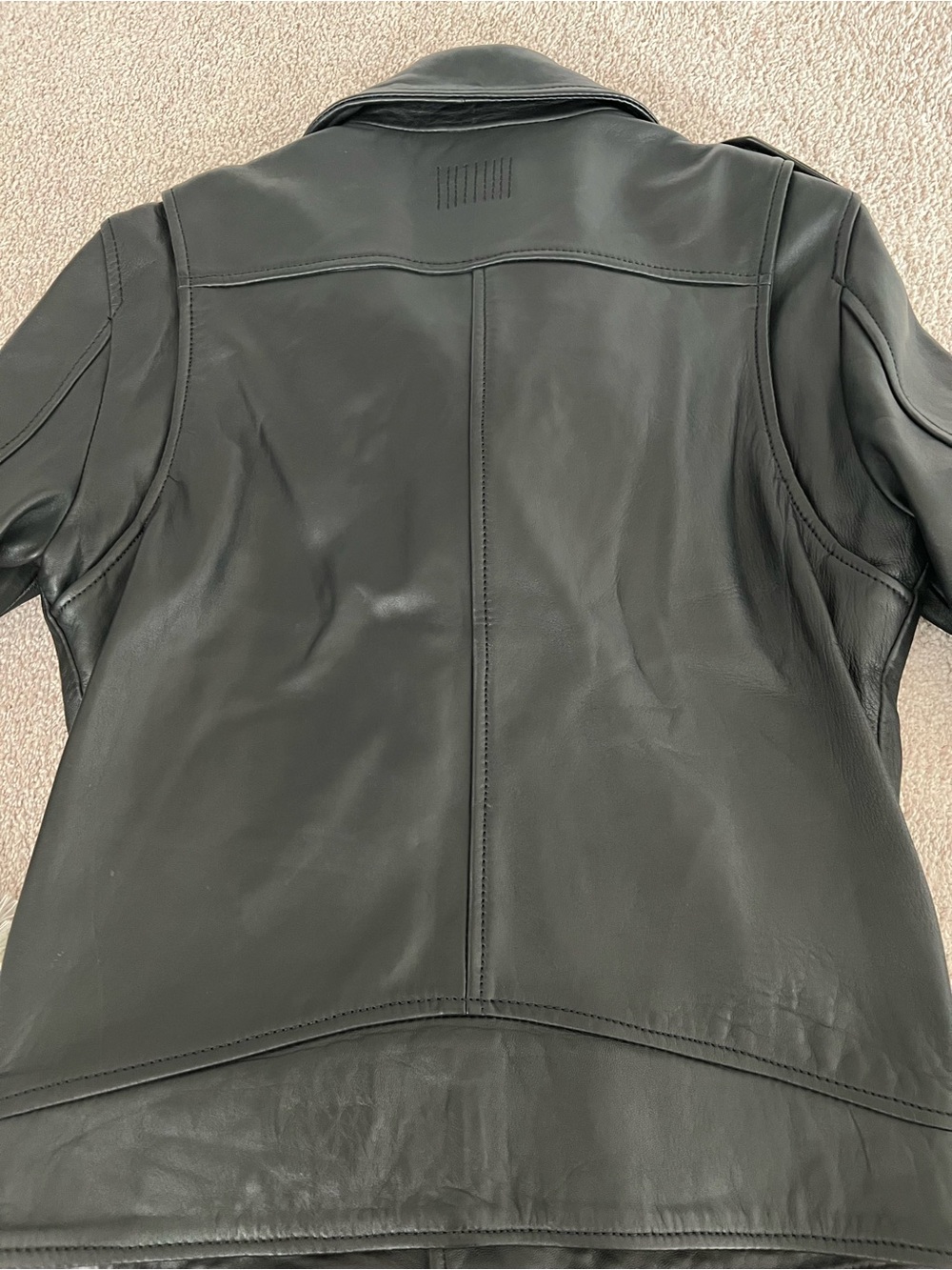 OAKWOOD “ICONIC” Authentic Lambskin Leather Biker Jacket – Men’s Size Small - Picture 13 of 17